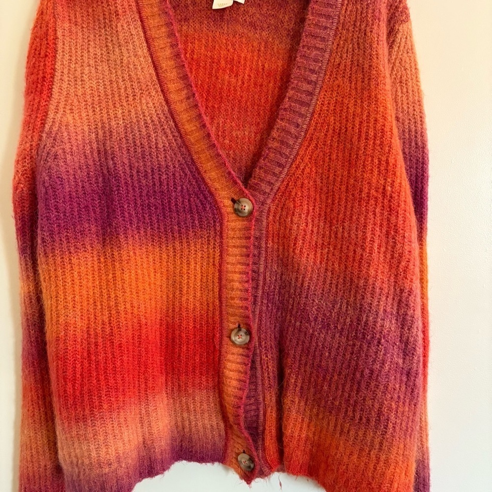Anthropolgie Maeve Hallie Space-Dyed Cardigan Women’s Wool Blend Size Large - Picture 4 of 13